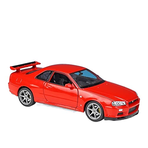 Miniatur Motorfahrzeug-Modelle 1 24 Für Nissan Skyline GT-R R34 DieCast Simulation Auto Modell Sammlung Geschenk Spielzeug Fertigmodell(B) von BMAONZ