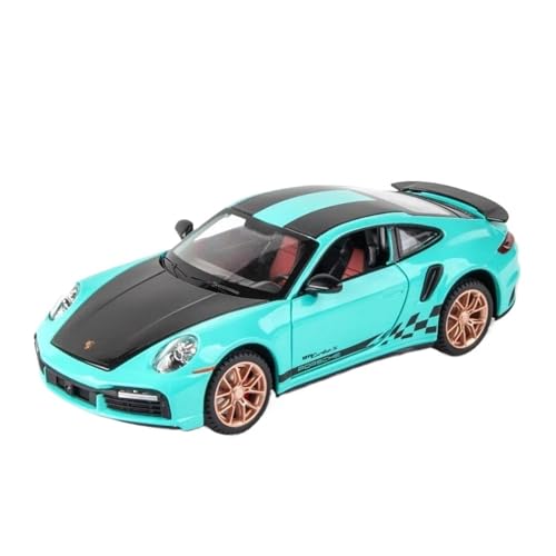 Miniatur Motorfahrzeug-Modelle 1 24 Für Porsche 911 Turbo S Special Edition Maßstab Druckguss Metall Modell Spielzeug Sportwagen Sound Licht Spielzeug Fertigmodell(Blau) von BMAONZ