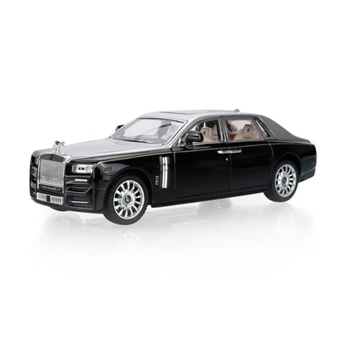 Miniatur Motorfahrzeug-Modelle 1 24 Für Rolls-Royce Phantom Auto Modell Druckguss Simulation Fahrzeug Pull Back Spielzeug Sammlerstück Fertigmodell(BlackSilver) von BMAONZ