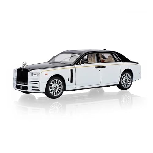 Miniatur Motorfahrzeug-Modelle 1 24 Für Rolls-Royce Phantom Auto Modell Druckguss Simulation Fahrzeug Pull Back Spielzeug Sammlerstück Fertigmodell(Blackwhite) von BMAONZ