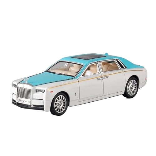 Miniatur Motorfahrzeug-Modelle 1 24 Für Rolls-Royce Phantom Druckguss Auto Sammlung Metall Modellauto Mit Licht Und Sound Pull Back Spielzeugauto Fertigmodell(Blau) von BMAONZ