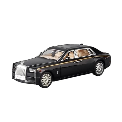 Miniatur Motorfahrzeug-Modelle 1 24 Für Rolls-Royce Phantom Druckguss Auto Sammlung Metall Modellauto Mit Licht Und Sound Pull Back Spielzeugauto Fertigmodell(Schwarz) von BMAONZ