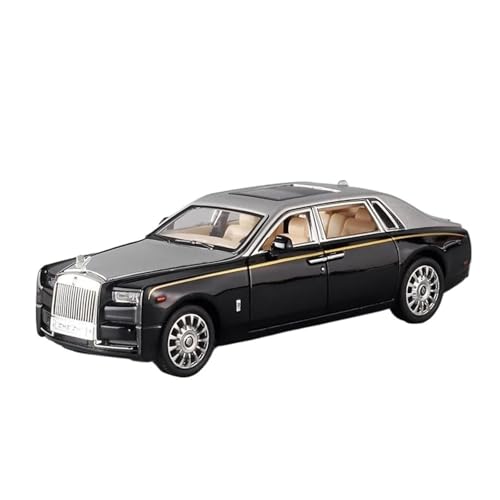 Miniatur Motorfahrzeug-Modelle 1 24 Für Rolls-Royce Phantom Druckguss Auto Sammlung Metall Modellauto Mit Licht Und Sound Pull Back Spielzeugauto Fertigmodell(Silve) von BMAONZ