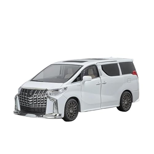 Miniatur Motorfahrzeug-Modelle 1 24 Für Toyota Alphard Legierung Modell Auto Druckguss Metall Modell Mit Sound Und Licht Auto Spielzeug Fertigmodell(White) von BMAONZ