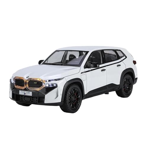 Miniatur Motorfahrzeug-Modelle 1 24 Für XM SUV Legierung Druckguss Pull Back Mit Sound Und Licht Lenkung Maßstab Modell Fahrzeug Spielzeug Fertigmodell(White) von BMAONZ