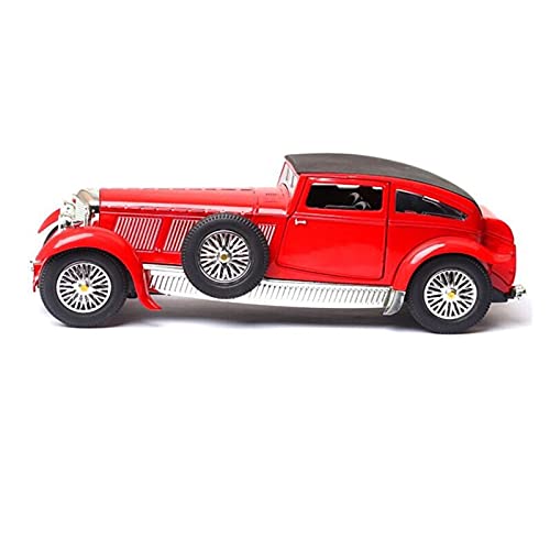 Miniatur Motorfahrzeug-Modelle 1 28 High Imitation Alloy Modellauto Für Continental 8L Classic Car Sound Und Light Metal Car Toy Fertigmodell(Rot) von BMAONZ