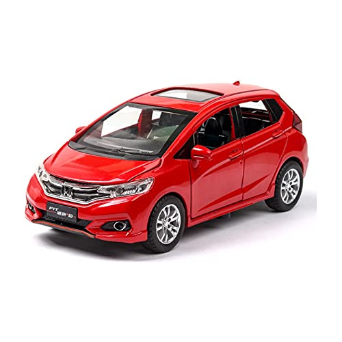Miniatur Motorfahrzeug-Modelle 1 32 Automodell Für Honda Fit Zurückziehen Sound Und Leichtmetall Diecast Simulation Auto Spielzeugauto Fertigmodell(Rot) von BMAONZ