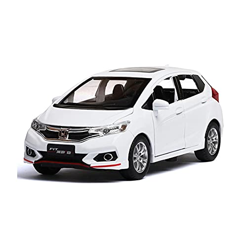 Miniatur Motorfahrzeug-Modelle 1 32 Automodell Für Honda Fit Zurückziehen Sound Und Leichtmetall Diecast Simulation Auto Spielzeugauto Fertigmodell(White) von BMAONZ