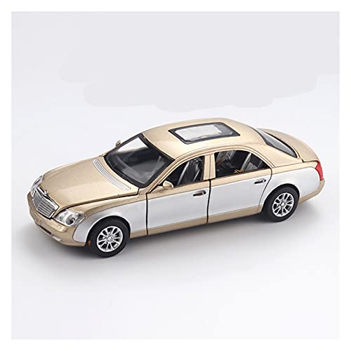 Miniatur Motorfahrzeug-Modelle 1 32 Automodell Für Maybachs S600 Oldtimer Zurückziehen Sound Und Leichtmetall Diecast Simulation Auto Spielzeugauto Fertigmodell(Gold) von BMAONZ