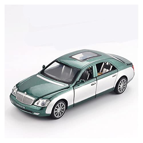 Miniatur Motorfahrzeug-Modelle 1 32 Automodell Für Maybachs S600 Oldtimer Zurückziehen Sound Und Leichtmetall Diecast Simulation Auto Spielzeugauto Fertigmodell(Grün) von BMAONZ