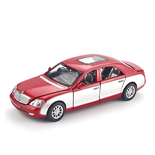Miniatur Motorfahrzeug-Modelle 1 32 Automodell Für Maybachs S600 Oldtimer Zurückziehen Sound Und Leichtmetall Diecast Simulation Auto Spielzeugauto Fertigmodell(Rot) von BMAONZ