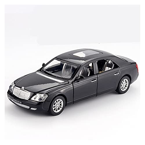 Miniatur Motorfahrzeug-Modelle 1 32 Automodell Für Maybachs S600 Oldtimer Zurückziehen Sound Und Leichtmetall Diecast Simulation Auto Spielzeugauto Fertigmodell(Schwarz) von BMAONZ