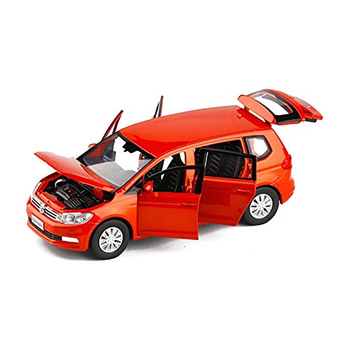 Miniatur Motorfahrzeug-Modelle 1 32 Automodell Für Volkswagen MPV Van Sound Und Licht Zurückziehen Legierung Diecast Simulation Auto Spielzeugauto Fertigmodell(Rot) von BMAONZ