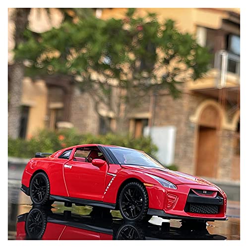 Miniatur Motorfahrzeug-Modelle 1 32 Diecast Alloy Metal Collection Sportwagenmodell Für Nissan GTR R34 R35 Skyline Ares Sound and Light Toy Fertigmodell(Rot) von BMAONZ