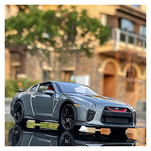 Miniatur Motorfahrzeug-Modelle 1 32 Diecast Alloy Metal Collection Sportwagenmodell Für Nissan GTR R34 R35 Skyline Ares Sound and Light Toy Fertigmodell(Silber) von BMAONZ