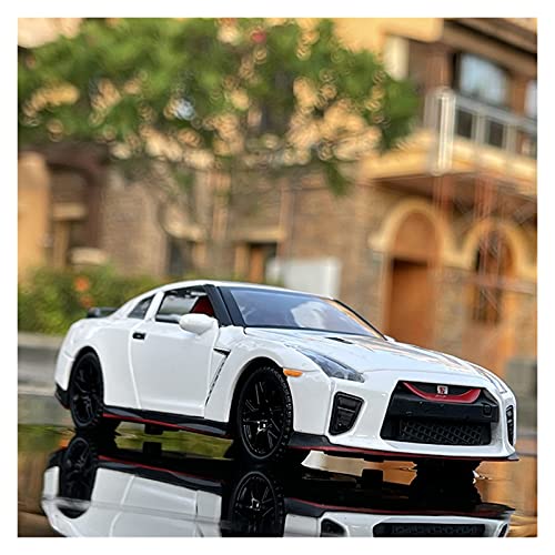 Miniatur Motorfahrzeug-Modelle 1 32 Diecast Alloy Metal Collection Sportwagenmodell Für Nissan GTR R34 R35 Skyline Ares Sound and Light Toy Fertigmodell(White) von BMAONZ