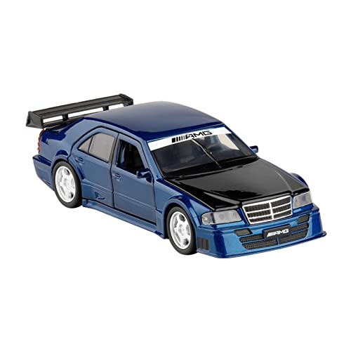 Miniatur Motorfahrzeug-Modelle 1 32 Für AMG W201 Racing Car High Simulation Druckgusslegierung Automodell Mit Soundlicht Fertigmodell(Blau) von BMAONZ