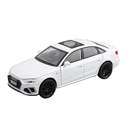 Miniatur Motorfahrzeug-Modelle 1 32 Für Audi A4L Skala Modell Auto Diecast Metall Mini Fahrzeug Sound Und Licht Junge Spielzeug Fertigmodell(White) von BMAONZ