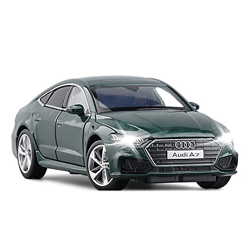 Miniatur Motorfahrzeug-Modelle 1 32 Für Audi A7 Alloy Car Model 6 Türen Geöffnet Simulationsfahrzeuge Mit LED-Licht Fertigmodell(Grün) von BMAONZ