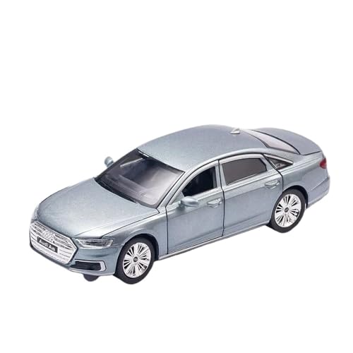 Miniatur Motorfahrzeug-Modelle 1 32 Für Audi A8 Legierung Druckguss Automodell Mit Sound Und Licht Sammlung Maßstabmodell Fertigmodell(Silver Blue) von BMAONZ