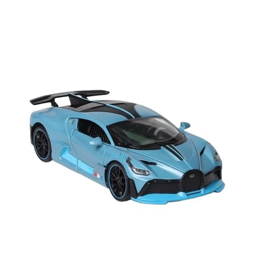 Miniatur Motorfahrzeug-Modelle 1 32 Für Bugatti DIVO Sportwagen-Modell Spielzeug Druckguss Pullback Sound Und Licht Fahrzeug Geschenk Fertigmodell(Blau) von BMAONZ