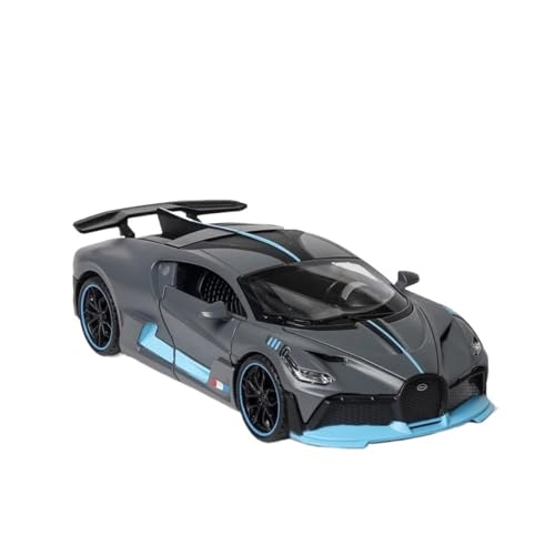 Miniatur Motorfahrzeug-Modelle 1 32 Für Bugatti DIVO Sportwagen-Modell Spielzeug Druckguss Pullback Sound Und Licht Fahrzeug Geschenk Fertigmodell(Gray) von BMAONZ