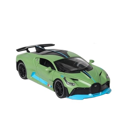 Miniatur Motorfahrzeug-Modelle 1 32 Für Bugatti DIVO Sportwagen-Modell Spielzeug Druckguss Pullback Sound Und Licht Fahrzeug Geschenk Fertigmodell(Grün) von BMAONZ