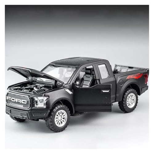 Miniatur Motorfahrzeug-Modelle 1 32 Für Ford F150 Druckguss-Automodell Mit Ton Und Licht Pull Back Auto Spielzeug Fertigmodell(Schwarz) von BMAONZ