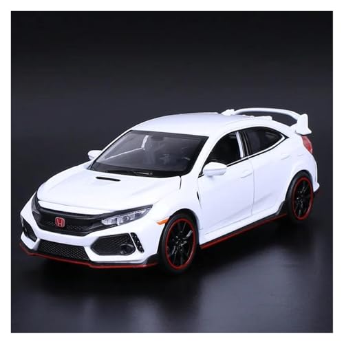 Miniatur Motorfahrzeug-Modelle 1 32 Für Honda Civic Type-R Druckguss-Modellauto Miniaturmodell Sound Und Licht Sammlerauto Fertigmodell(White) von BMAONZ