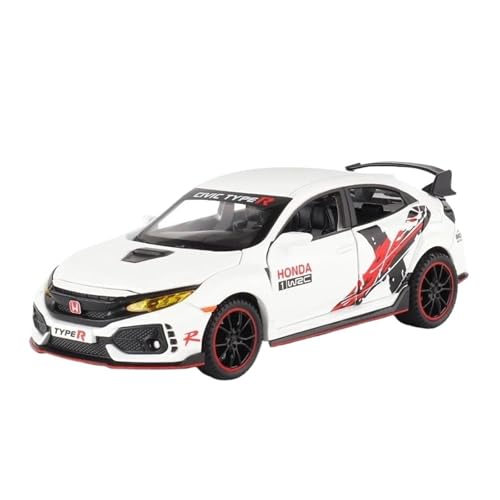 Miniatur Motorfahrzeug-Modelle 1 32 Für Honda Civic Type-R Druckguss-Modellauto Miniaturmodell Sound Und Licht Sammlerauto Fertigmodell(White LimitedEdition) von BMAONZ