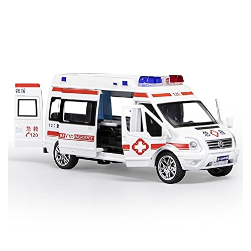 Miniatur Motorfahrzeug-Modelle 1 32 Für Krankenwagen Polizeiauto Modell Spielzeug Mit Leichtem Feuerwehrauto Fahrzeug Legierung Diecast Modell Fertigmodell(A) von BMAONZ