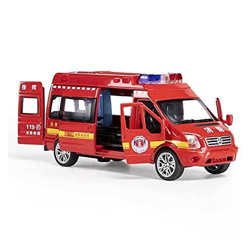 Miniatur Motorfahrzeug-Modelle 1 32 Für Krankenwagen Polizeiauto Modell Spielzeug Mit Leichtem Feuerwehrauto Fahrzeug Legierung Diecast Modell Fertigmodell(B) von BMAONZ