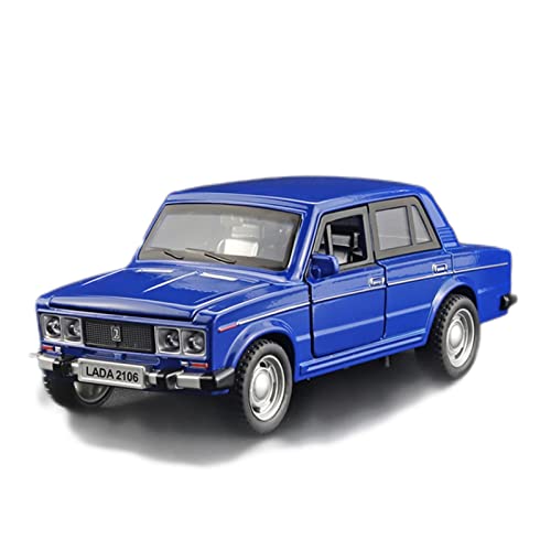 Miniatur Motorfahrzeug-Modelle 1 32 Für Lada Retro Alloy Car Models Diecast Fahrzeuge Simulation Sound Light Fertigmodell(Blau) von BMAONZ