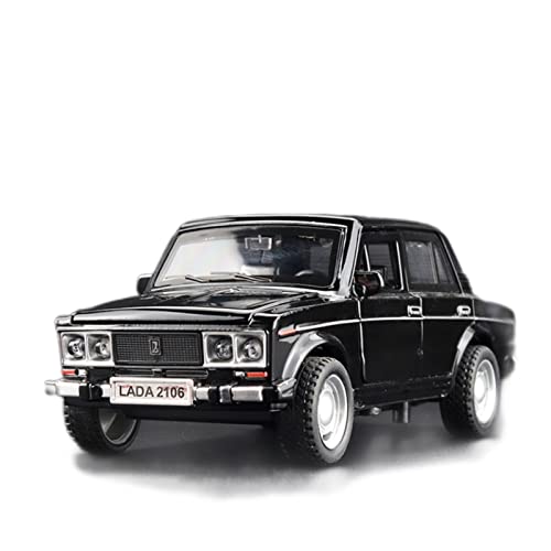 Miniatur Motorfahrzeug-Modelle 1 32 Für Lada Retro Alloy Car Models Diecast Fahrzeuge Simulation Sound Light Fertigmodell(Schwarz) von BMAONZ