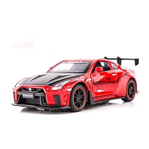 Miniatur Motorfahrzeug-Modelle 1 32 Für Nissan-GTR R35 Alloy Car Model Diecast Race Sport Car Mit Leichten Spielzeugfahrzeugen Fertigmodell(Rot) von BMAONZ