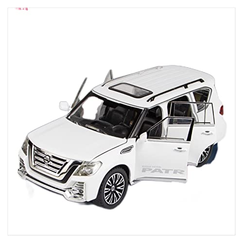Miniatur Motorfahrzeug-Modelle 1 32 Für Nissan Patrol Y62 Legierung Diecast Automodell Travel Rack Sound Light Zurückziehen Fertigmodell(A) von BMAONZ