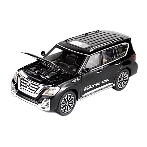 Miniatur Motorfahrzeug-Modelle 1 32 Für Nissan Patrol Y62 Legierung Diecast Automodell Travel Rack Sound Light Zurückziehen Fertigmodell(B) von BMAONZ