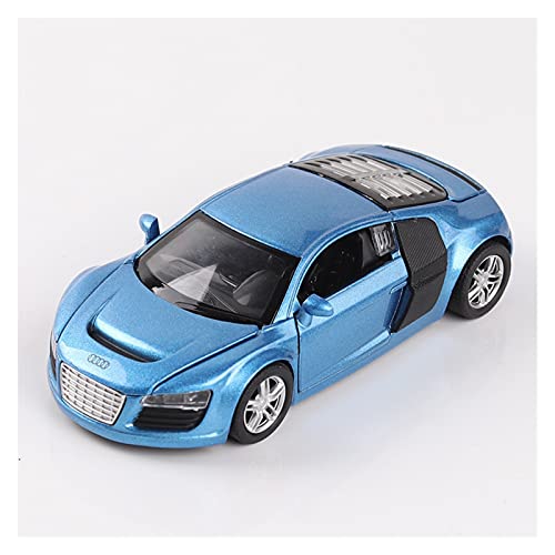 Miniatur Motorfahrzeug-Modelle 1 32 Für R8 Alloy Sport Car Model Diecast High Simulation Mit Sound Und Licht Spielzeugautos Fertigmodell(Blau) von BMAONZ