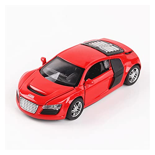 Miniatur Motorfahrzeug-Modelle 1 32 Für R8 Alloy Sport Car Model Diecast High Simulation Mit Sound Und Licht Spielzeugautos Fertigmodell(Rot) von BMAONZ