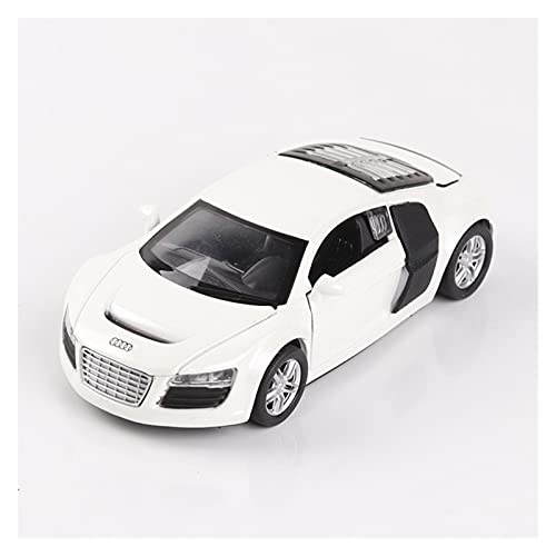 Miniatur Motorfahrzeug-Modelle 1 32 Für R8 Alloy Sport Car Model Diecast High Simulation Mit Sound Und Licht Spielzeugautos Fertigmodell(White) von BMAONZ