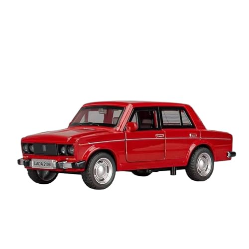 Miniatur Motorfahrzeug-Modelle 1 32 Für Russische Lada NIVA Lada 2106 Legierung Modell Maßstab Maßstab Auto Spielzeug Pull Back Musik Licht Fertigmodell(2106 Red) von BMAONZ