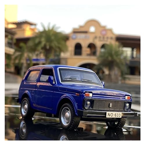 Miniatur Motorfahrzeug-Modelle 1 32 Für Russische Lada NIVA Lada 2106 Legierung Modell Maßstab Maßstab Auto Spielzeug Pull Back Musik Licht Fertigmodell(Blau) von BMAONZ