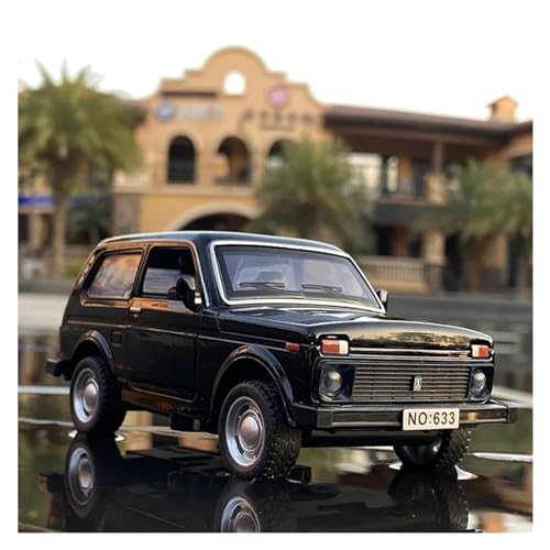 Miniatur Motorfahrzeug-Modelle 1 32 Für Russische Lada NIVA Lada 2106 Legierung Modell Maßstab Maßstab Auto Spielzeug Pull Back Musik Licht Fertigmodell(Schwarz) von BMAONZ