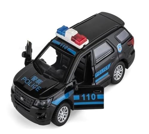 Miniatur Motorfahrzeug-Modelle 1 32 Für Toyota Prius SUV Legierung Auto Modell Diecast Spielzeugauto Mit Sound Und Licht Fertigmodell(Black Police car) von BMAONZ