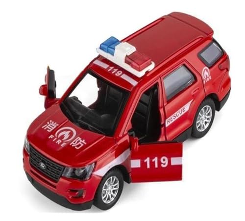 Miniatur Motorfahrzeug-Modelle 1 32 Für Toyota Prius SUV Legierung Auto Modell Diecast Spielzeugauto Mit Sound Und Licht Fertigmodell(Red fire Truck) von BMAONZ