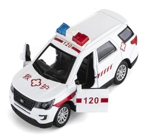 Miniatur Motorfahrzeug-Modelle 1 32 Für Toyota Prius SUV Legierung Auto Modell Diecast Spielzeugauto Mit Sound Und Licht Fertigmodell(White Ambulance) von BMAONZ