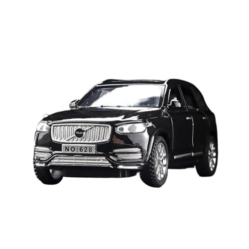 Miniatur Motorfahrzeug-Modelle 1 32 Für Volvo XC90 SUV Automodell Druckgussmetallmodell Sound Und Licht Pull Back Toy Collection Display Fertigmodell(Schwarz) von BMAONZ