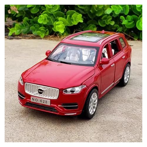 Miniatur Motorfahrzeug-Modelle 1 32 Für Volvo XC90 SUV Diecast Modell Spielzeug Sound Und Licht Auto Spielzeug Sammlung Fertigmodell(Rot) von BMAONZ