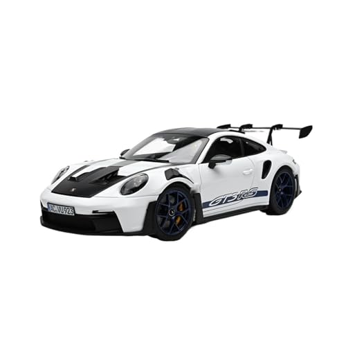 Miniatur Motorfahrzeug-Modelle 1:18 Für 911 992 GT3 RS Legierung Automodell Weißes Auto Carbonabdeckung Supersportwagen Serie Dekoration Fertigmodell(White) von BMAONZ