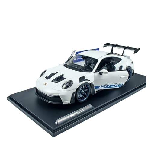 Miniatur Motorfahrzeug-Modelle 1:18 Für 911 992 GT3 RS Legierungsautomodell Mit Zu Öffnenden Türen Metall-Sammelsupercarmodell Fertigmodell(White) von BMAONZ